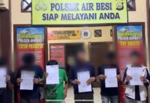 Polsek Air Besi Amankan 6 remaja aksi kenakalan remaja terkait Viral Aksi “Pocong” di Lintas Arga Makmur – Bengkulu