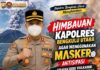 Antisipasi Debu Vulkanik dan Asap Karhutla, Kapolres Bengkulu Utara Imbau Warga Gunakan Masker