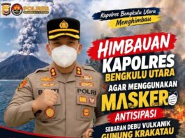 Antisipasi Debu Vulkanik dan Asap Karhutla, Kapolres Bengkulu Utara Imbau Warga Gunakan Masker