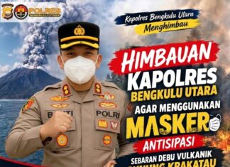 Antisipasi Debu Vulkanik dan Asap Karhutla, Kapolres Bengkulu Utara Imbau Warga Gunakan Masker